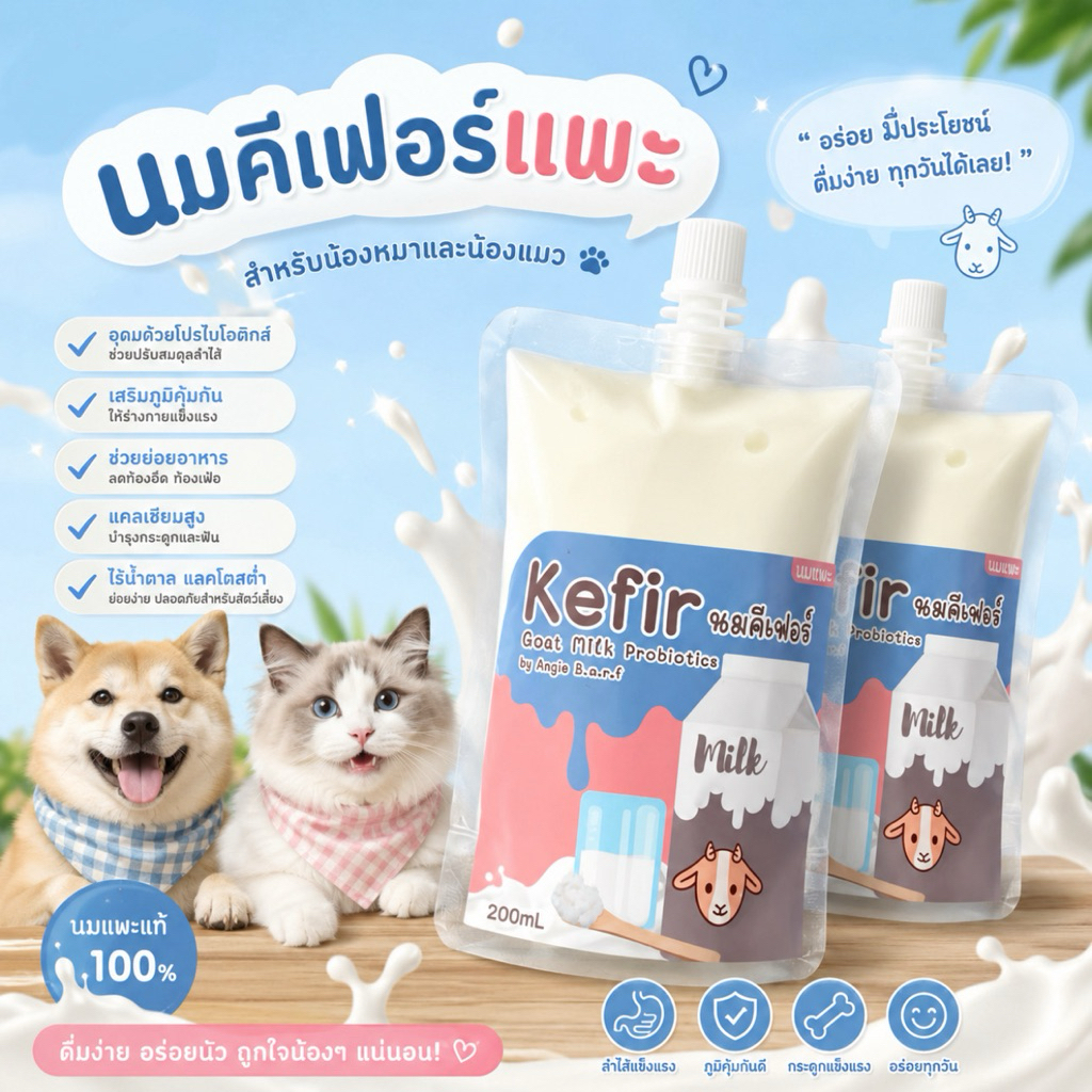 ใหม!! นมคีเฟอร์แพะ Goat Milk Kefir (200ml)
