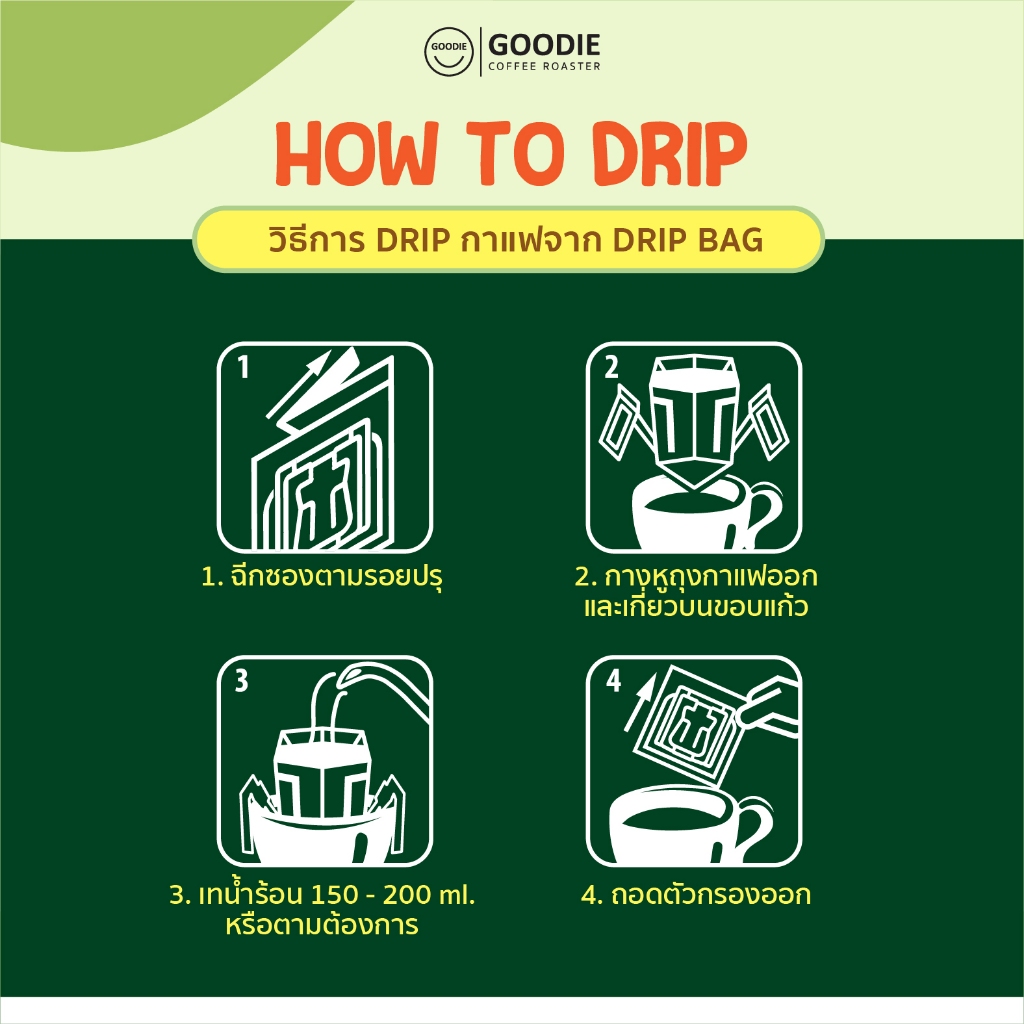 Goodie Coffee Roaster กาแฟดริปแบบซอง Drip Coffee รูปที่ 4