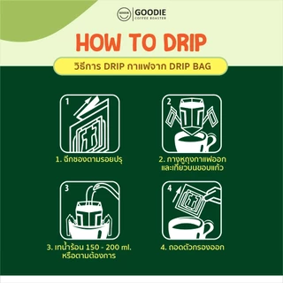 Goodie Coffee Roaster กาแฟดริปแบบซอง Drip Coffee เมล็ดกาแฟ Brazil Cerrado