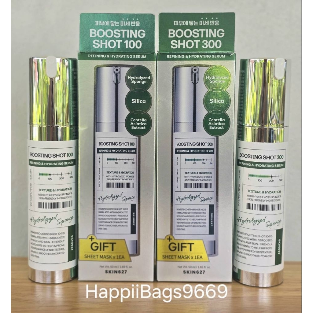 SKIN627 BOOSTING SHOT100, 300 REFINING & HYDRATING SERUM 50ml เซรั่มเข็มบูสเตอร์เปิดผิว ฟื้นฟู บำรุง กระชับรูขุมขน