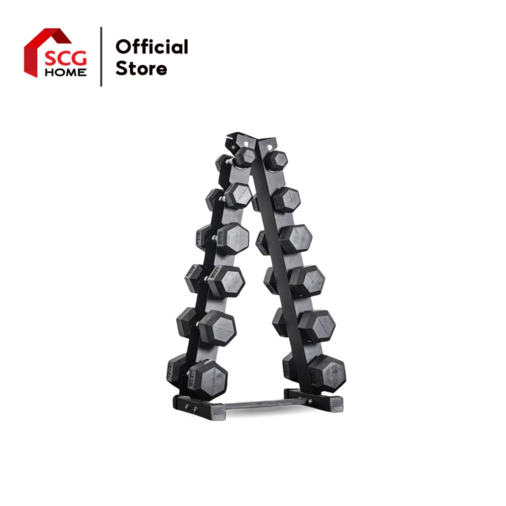 Homefittools เซ็ตดัมเบล 6 คู่ 2.5-15 kg แบบเหลี่ยม พร้อมแร็ค R601