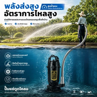 REAIM ปั๊มน้ํา ปั๊มแช่ 2'' ธรรมดา นิ้ว 3500W ปั้มแช่ดูดโคลน มอเตอร์ทองแดงแท้ 100%