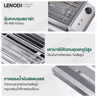 LENODI กระทะย่างไฟฟ้าไม่มีควัน ปรับอุณหภูมิได้ ใช้งานง่าย สำหรับปาร์ตี้ในสวน