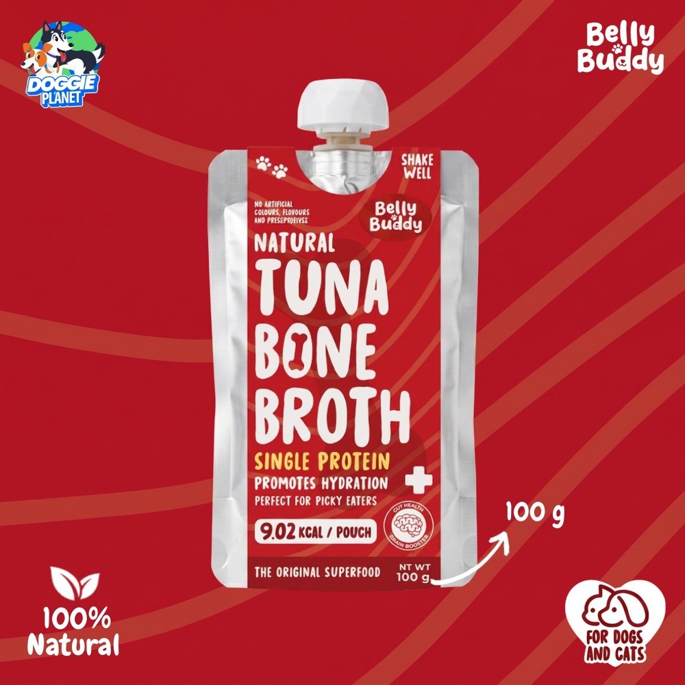 Belly Buddy Tuna Bone Broth ซุปกระดูกทูน่า โบน บรอธ สำหรับสุนัขและแมว เสริม Omega-3 บำรุงขนและผิวหนั