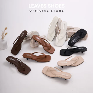 LEAVESSHOES รองเท้าส้นสูงคีบแฟชั่นผู้หญิง รุ่น SIMMER ส้นสูง 1 นิ้ว รองเท้าผู้หญิงมีส้น แบบสวม