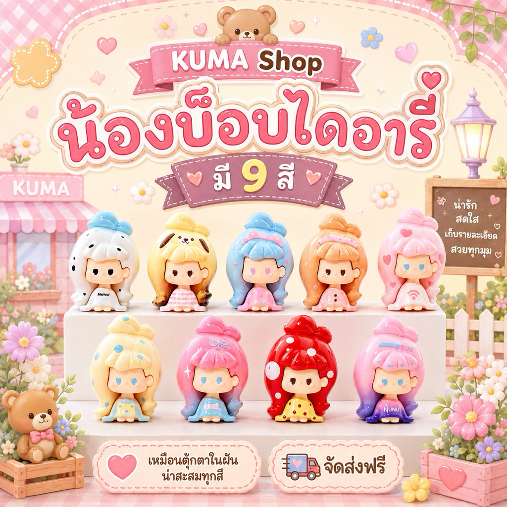งานตุ๊กตาเรซิ่น DIY แก๊งน้องบ็อบไดอารี่มี9สี
