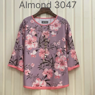 รอบอก 46” เสื้อผู้ใหญ่แขนสามส่วน เสื้อคุณแม่ ลายดอก