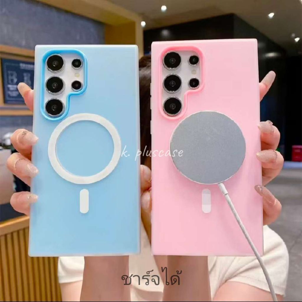 เคสมือถือ แฟชั่น2in1 สำหรับ Samsung S22U S23U S24FE S24U S25FE S25plus S25U S26plus S26U เคสJellyสีพ