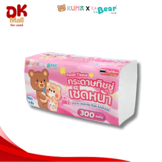 (live) (3 แพ็ค 15 ห่อ) กระดาษทิชชู่ Kuma X Lalabear คุมะ ลาลาแบร์ 300 แผ่น หนา 3 ชั้น