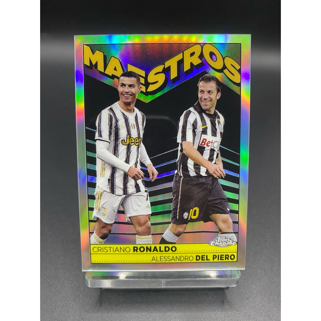 การ์ดฟุตบอล Cristiano Ronaldo & Alessandro Del Piero Maestros | 2023-24 Topps Chrome Juventus