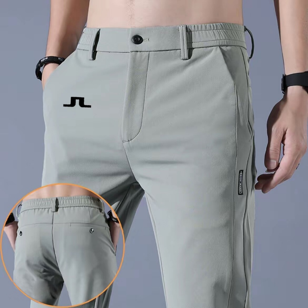 JL Golf Men's Summer Thin Breathable Sports Straight Speed Drying Casual Pants