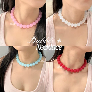 Sebofficial | Bubble Necklace (𝟏𝟔/𝟏𝟖𝐦𝐦.)♡‧₊˚| สร้อยคอลูกปัดอะคลิลิก สร้อยคอแฟชั่น สร้อยลูกปัดเม็ดกลมใหญ่