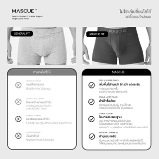 MASCUE Deep U-Shaped 3D Boxer Brief [White] | เป้าลึก ผ้าเป้าชั้นเดียว Modal95 นุ่ม ละมุน ฟีลธรรมชาติ