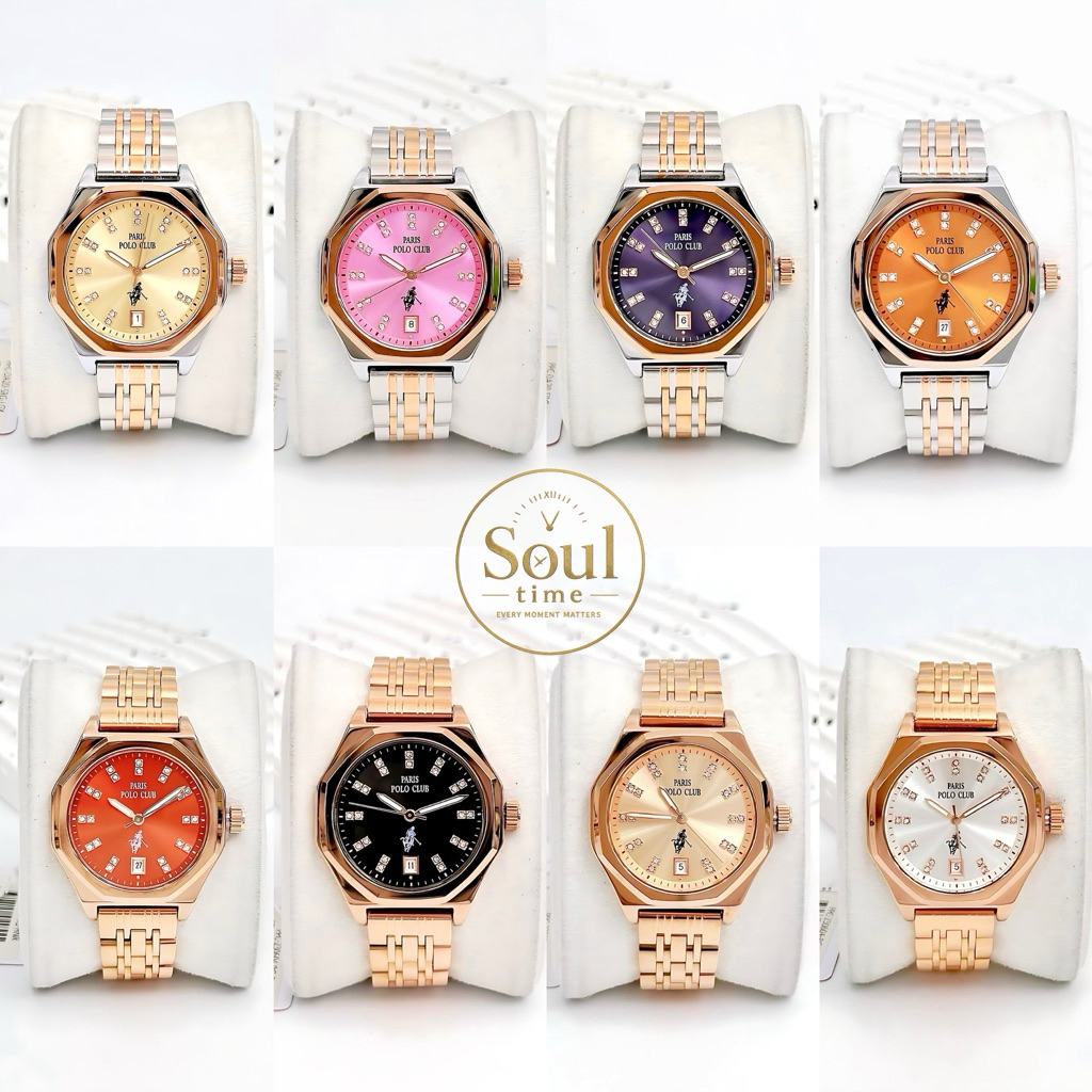 Polo Club Watch PPC-DA20 , PPC-230604 นาฬิกาหญิง กันน้ำ หน้าปัด 35 มม. ของแท้ ประกันศูนย์ไทย 1 ปี
