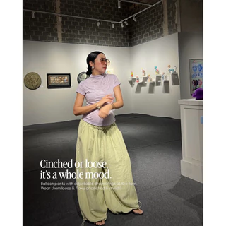 25SUMMER P33 - Loose balloon pants กางเกงบอลลูนรูดจั้มขา