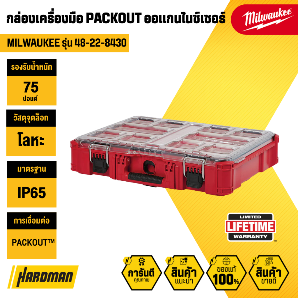 MILWAUKEE 48-22-8430 กล่องเครื่องมือ PACKOUT ออแกนไนซ์เซอร์