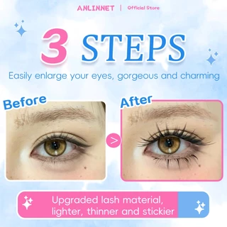 ANLINNET กาวฟรีขนตาปลอมแผ่นบางพิเศษ 0.03 มม. บางเบา ใส่สบาย ก้านโค้งรับกับรูปตา สำหรับแต่งหน้าไปทำงานต้องมีสำหรับมือใหม่