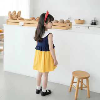 สไตล์เกาหลี ชุดเด็กหญิงสโนไวท์ แขนกุด ชุดวันเกิด