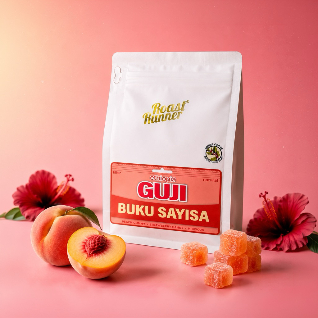 [ ใหม่ ] Roast Runner Coffee เมล็ดกาแฟ Ethiopia Guji Buku Sayisa Natural ( คั่วอ่อน - Light Roast)