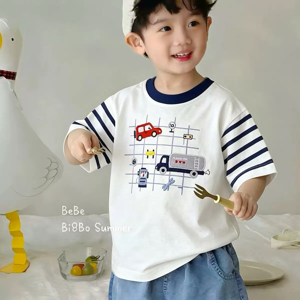 เสื้อยืดลายรถเด็กชายพร้อมส่ง 2-6ปี