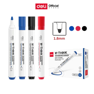 (โปรพิเศษ!! ซื้อ 5 แถม 1) ปากกาไวท์บอร์ด Deli ไวท์บอร์ด ปากกาปลอดสารพิษ ไม่มีกลิ่นฉุน น้ำเงิน/ดำ/แดง