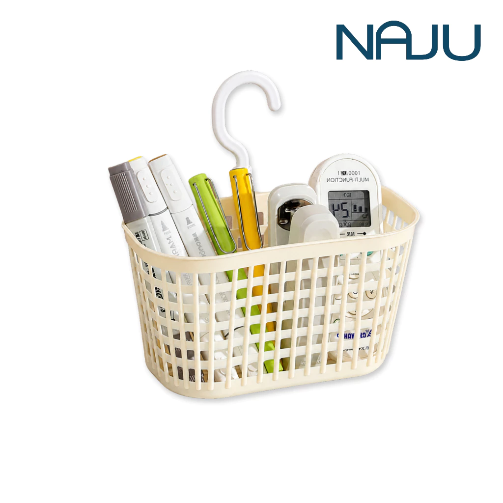 Naju ตะกร้าแบบแขวน ตะกร้าแขวนในห้องน้ำ Hangable basket มีหูสำหรับแขวน เก็บของใช้ในห้องน้ำ ห้องครัว ให้เป็นระเบียบ