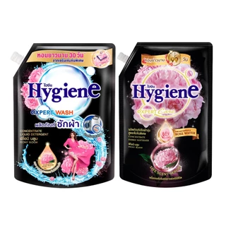 (ซัก+ปรับ) Hygiene ไฮยีน น้ำยาซักผ้า 1400 มล. และน้ำยาปรับผ้านุ่ม 1000 มล.