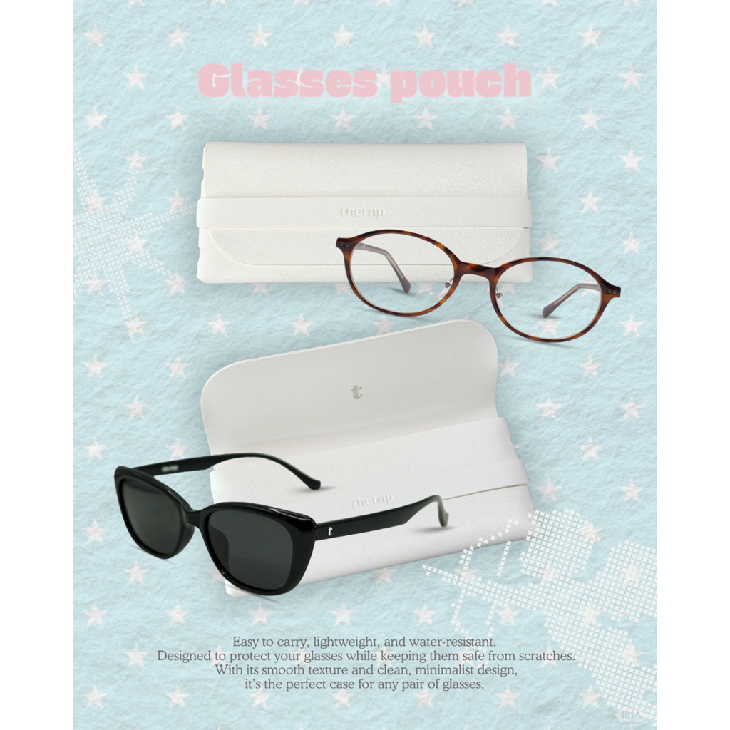 Thetnp glasses pouch กระเป๋าใส่แว่น พร้อมผ้าเช็ดเลนส์พรีเมี่