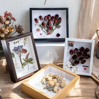 [พร้อมส่ง] กรอบรูปDIY สำหรับใส่ดอกไม้แห้ง ช่องว่าง 5cm แบบกลวง กรอบรูปดอกไม้แห้ง ของขวัญวันวาเลนไทน์ สไตล์เรโทร COD