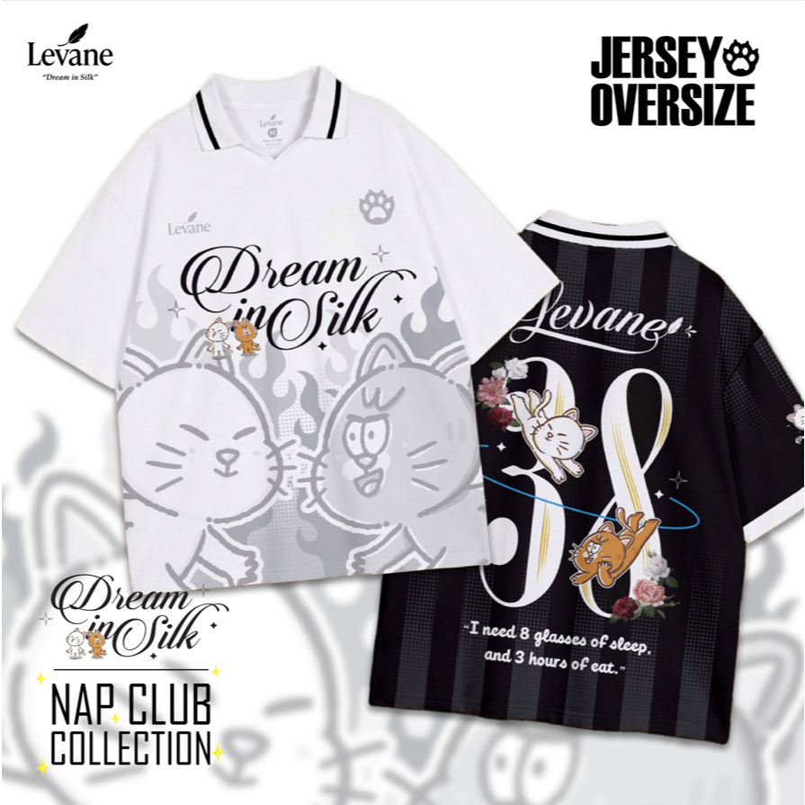 LEVANE Nap Club Collection | Jersey เสื้อโอเวอร์ไซส์ ผ้านุ่ม ใส่สบาย ลาย Dream In Silk