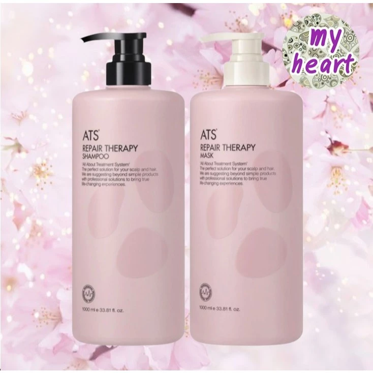 ATS Repair Therapy Shampoo/Mask 1000 ml แชมพู และครีมนวดผม ที่ช่วยซ่อมแซม และขจัดสิ่งตกค้างบนหนังศีรษะ และเส้นผม