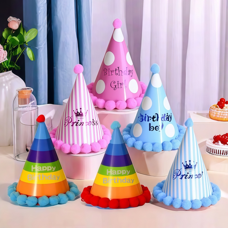 🌈หมวกวันเกิดสีรุ้ง หมวกปาร์ตี้แฟนซี สำหรับเด็ก ผู้ใหญ่ และงานฉลองวันเกิด พร้อมสายรัดคาง