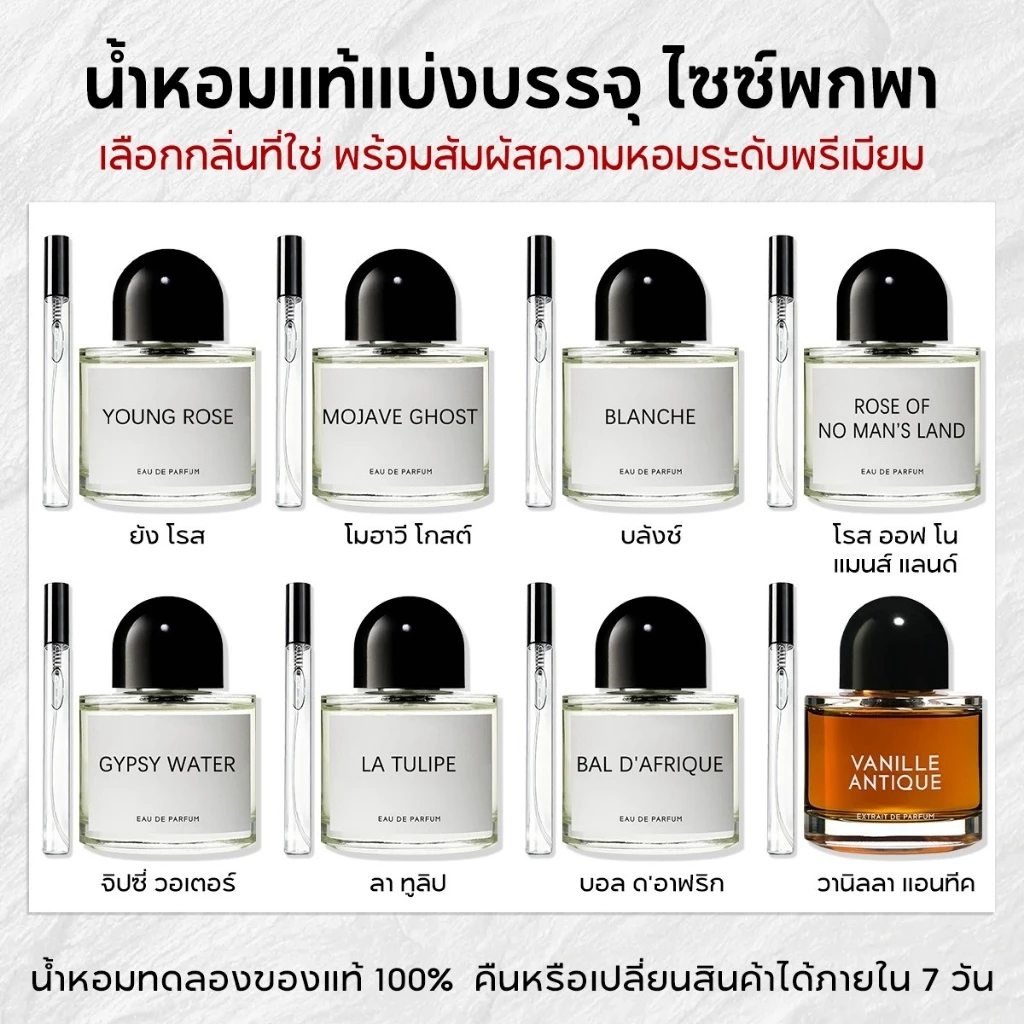 น้ำหอมพกพาขนาด 10ml Young Rose & La Tulipe & Inflorescence EDP น้ำหอมยูนิเซ็กซ์ น้ำหอมแบ่งขาย