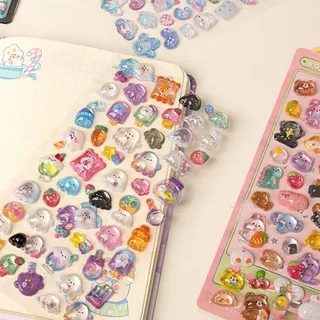 Kawaii 3D สติกเกอร์น่ารัก สติกเกอร์ตกแต่ง DIY เคสโทรศัพท์ แล็ปท็อป iPad ขวดน้ำ Decal อีพ็อกซี่นูน