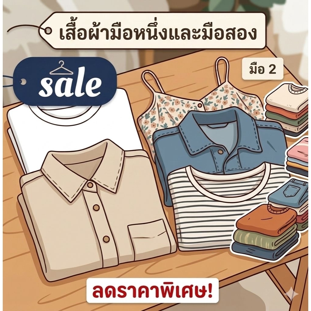 เสื้อผ้ามือ 1 และมือสองสภาพดี