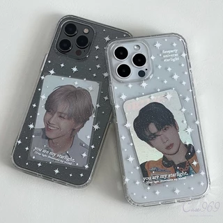 เคสไอโฟน Samsung A16 A12 A15 A06 A03 A05 A23 A03S A13 A14 A05S A54 A04 A30S A52 แอดวานซ์ไวท์แป้งฝุ่นกลิตเตอร์สตาร์อิงลิช