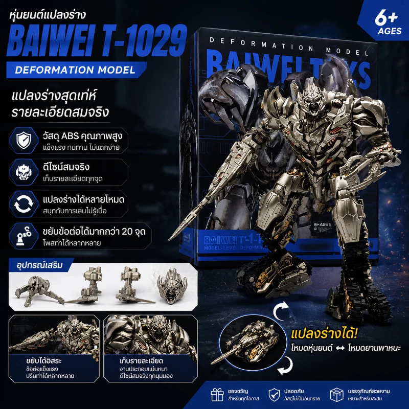 TW-1029 โมเดลฟิกเกอร์ Megatron ของเล่นสําหรับเด็กผู้ชาย
