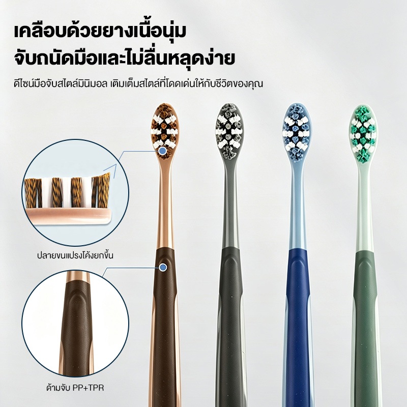 แปรงสีฟันผู้ใหญ่ขนเกลียวคู่ แยกโซนทำความสะอาด ล้างคราบสกปรกได้ละเอียดอ่อนทุกครั้งที่แปรงฟัน