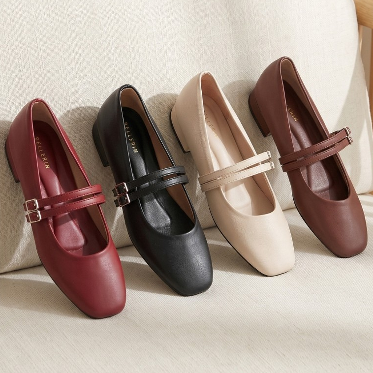 HaloBangkok รองเท้า Flat Shoes หนัง PU Leather รุ่น LA49013