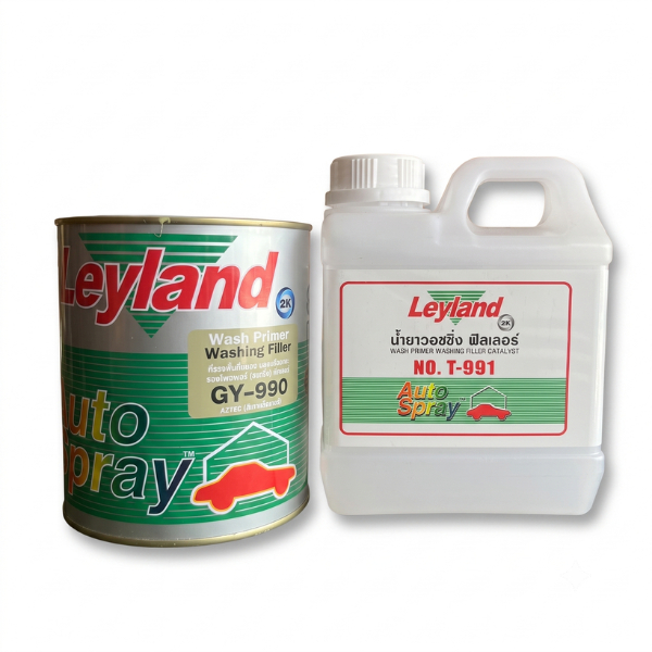 (ชุดเล็ก) Leyland วอชไพร์เมอร์ GY990+T991 สีรองพื้นกันล่อน เกาะเหล็ก เกาะอลูมิเนียม สแตนเลส ขนาด 1/4 แกลลอน (ชุดเล็ก)