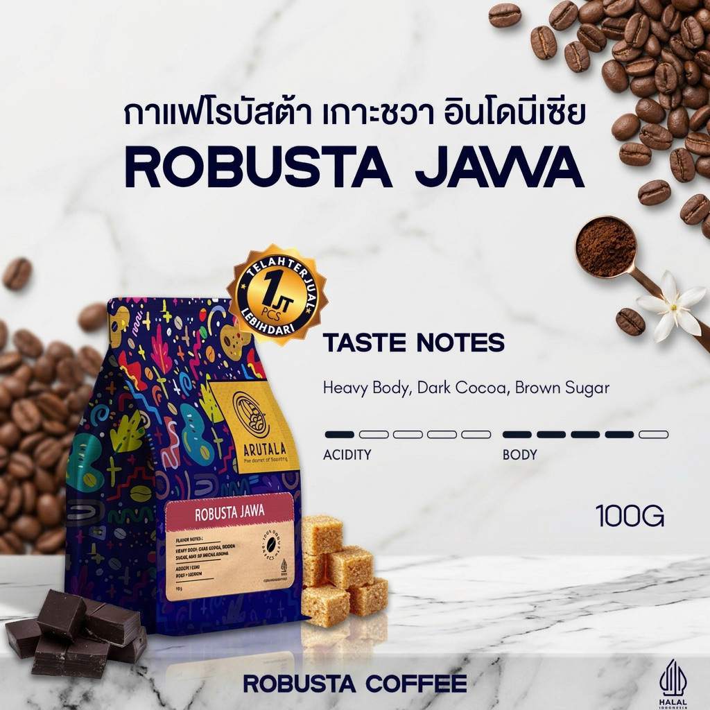 เมล็ดกาแฟคั่ว Coffee Beans 100g | Gourmet Blend / Aroma Blend / Robusta Lampung / Robusta Toraja / R