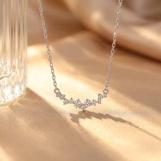 iDEAL สร้อยคอเพชร Star smile สร้อยเงิน สร้อยคอแฟชั่น สร้อยคอผู้หญิง สร้อยเงินแท้ สร้อยเพชร