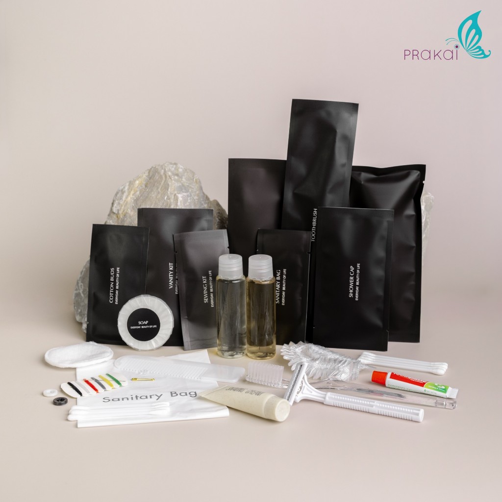 PRAKAIVANICH ชุดซองสโตนเปเปอร์ 【แพ็คละ 100 เซ็ท】ของใช้โรงแรม แบบจัดเซ็ท สำหรับโรงแรม
