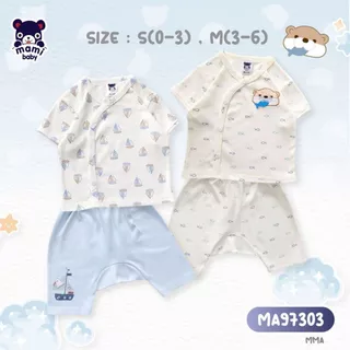 Mami Baby ชุดเซ็ทเสื้อกระดุมสแน็ปหน้าและกางเกงเด็กแรกเกิดถึง 6 เดือน ผ้าคอตตอน (1 ชุด) | Babytrend