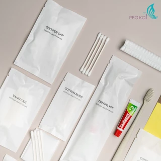 PRAKAIVANICH ชุดซองกระดาษเอ็มจี【แพ็คละ 100 เซ็ท】 ของใช้โรงแรมEco-Friendly (แบบย่อยสลายได้)แบบจัดเซ็ท