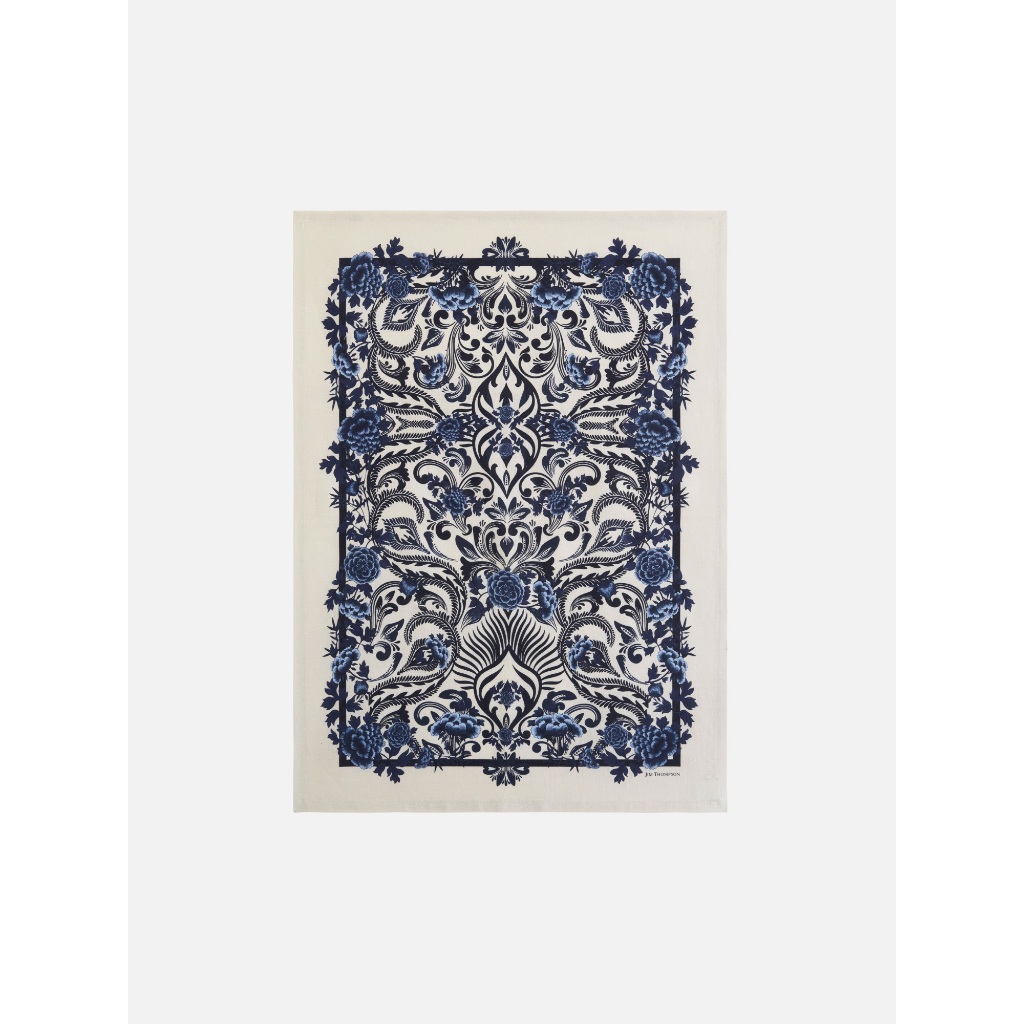 Floral Arabesque Linen Tea Towel