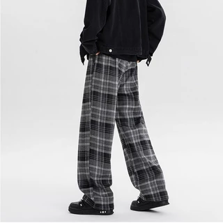 Baggy S-5XL กางเกงลำลองผู้ชาย สไตล์เกาหลี ทรงขาตรงหลวมๆ ขอบเอวยางยืด