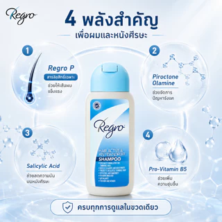 Regro Hair Active & Antidandruff Shampoo 100 ml.แชมพูลดผมร่วง พร้อมขจัดรังแค และลดอาการคันหนังศีรษะ