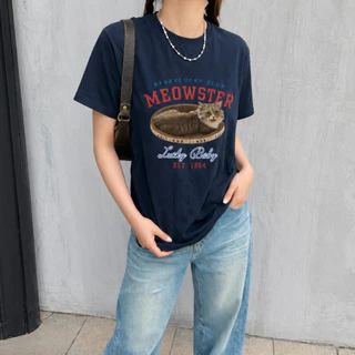 Stylerich เสื้อยืดพิมพ์ลาย เสื้อยืดสกรีนลายแมว เสื้อยืด oversize ผ้าฝ้าย มี S-3XL พร้อมส่งจากไทย