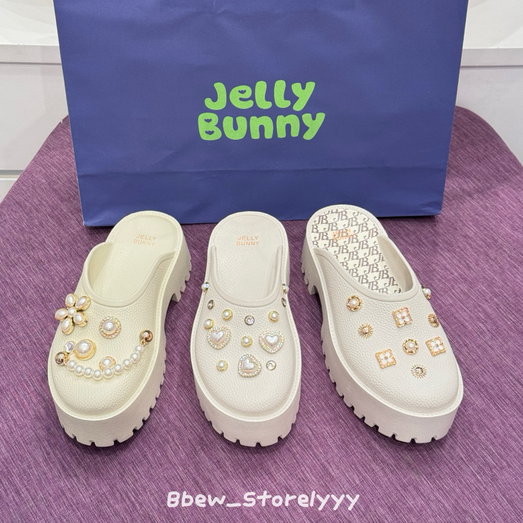 JELLY BUNNY | เจลลี่บันนี่ แถมถุงทุกออเด้อจ้า!! รองเท้าแตะแพลตฟอร์ม CLARA LICHNA WHITE [โค้ดแฟชั่นลด 30%]